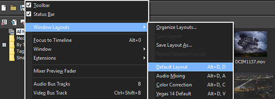 VEGAS Pro 15 - Logical docking window controls