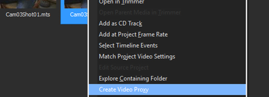 VEGAS Pro 15 - Smart Proxy workflow