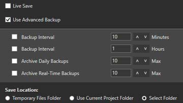Umfangreiche Backup-Optionen