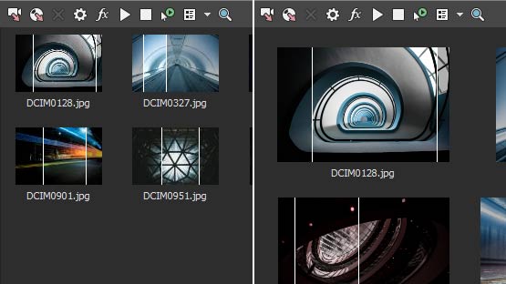 Größenveränderbare Medien-Thumbnails