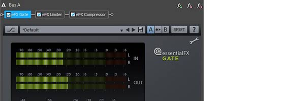 Compressor plug-in in an audio BUS effect chain