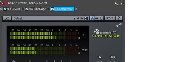 Compressor plug-in in an audio EVENT’S effects chain