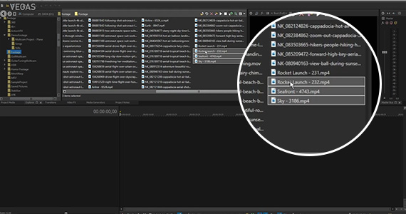 Step 2: Bring clips into the VEGAS Pro Timeline